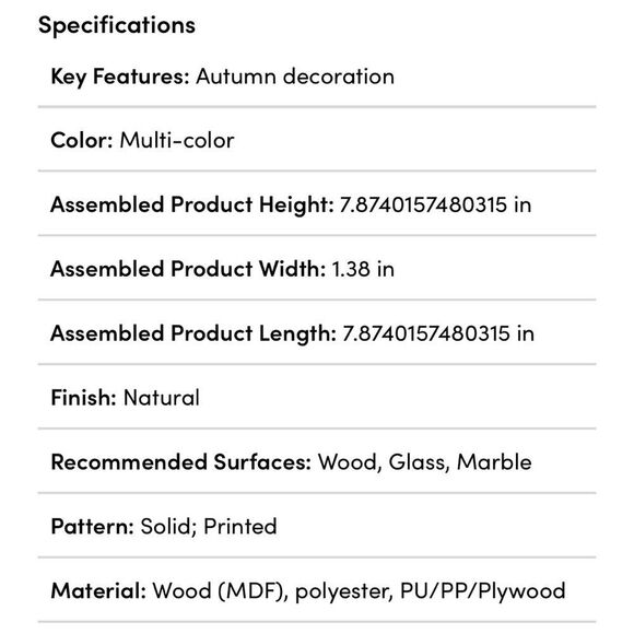 THANKFUL Wooden Sign Fall Decor Autumn Theme Warm Inviting Charm Farmhouse NWT - Picture 8 of 8